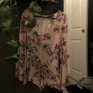 Floral pastel pink romper